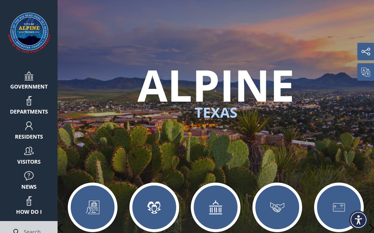 City of Alpine website for local Alpine criminal record routes